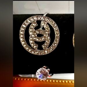 2 Elegant Silver Bracelet with Crystal Accents